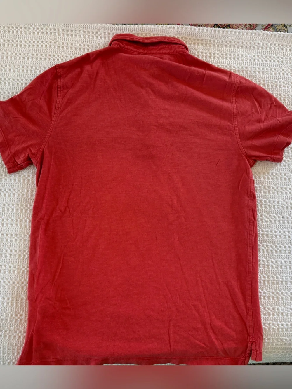 J.Crew Men’s Garment-Dyed Slub Cotton Pocket Polo Medium Red